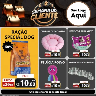 Modelo de Rede Social para Feed Facebook com o tema Semana do Cliente para Pet Shop
