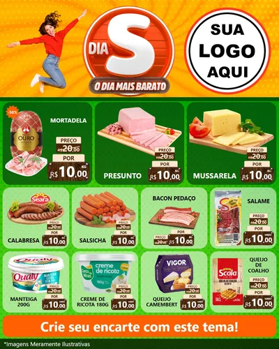 Modelo de Rede Social para Feed Instagram com o tema Dia S - O Dia Mais Barato para Frios e Laticínios