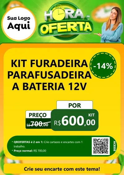 Modelo de Cartaz para Cartaz A4 Vertical com o tema Hora da Oferta para Maquinas e Ferramentas