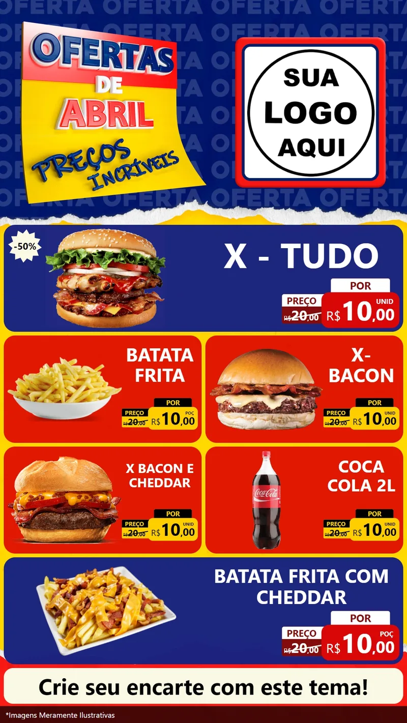 Modelo de TV para TV Vertical com o tema Ofertas de Abril - Preços Incríveis para Hamburgueria