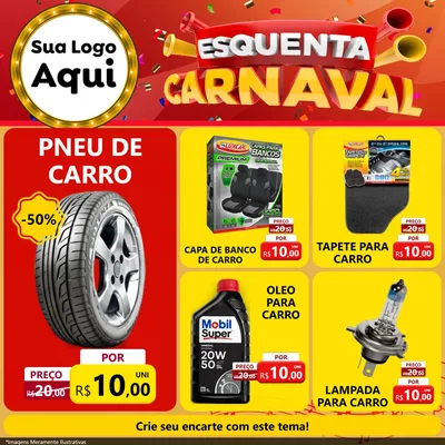 Modelo de Rede Social para Feed Facebook com o tema Esquenta Carnaval para Auto peças