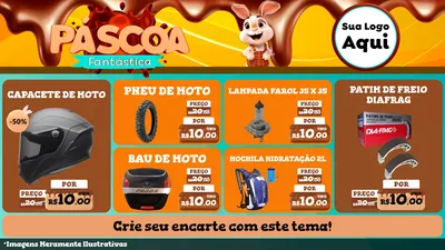 Modelo de TV para TV Horizontal com o tema Páscoa Fantástica para Moto peças