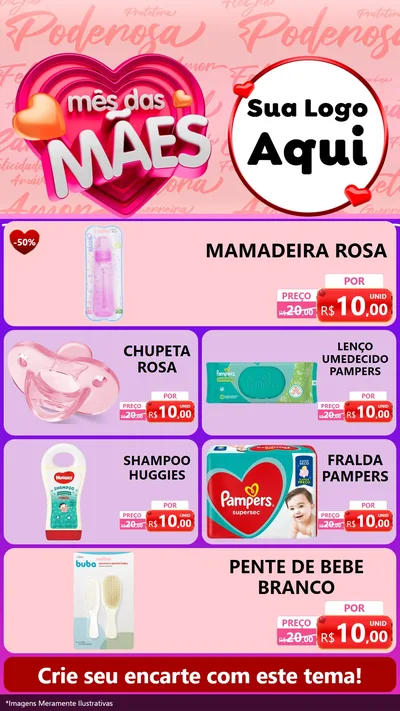 Modelo de TV para TV Vertical com o tema Mês Das Mães para Bebês