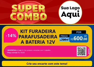 Modelo de Cartaz para Cartaz A4 Horizontal com o tema Super Combo para Maquinas e Ferramentas