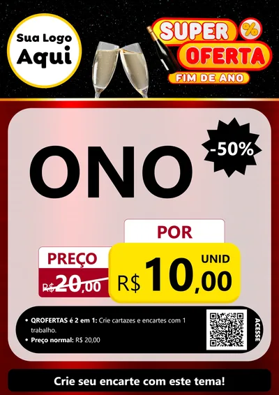 Modelo de Cartaz para Cartaz A4 Vertical com o tema Super Oferta Fim de Ano para Óticas