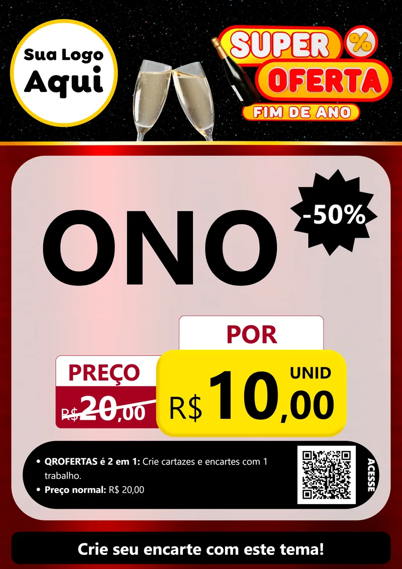 Modelo de Cartaz para Cartaz A4 Vertical com o tema Super Oferta Fim de Ano para Óticas