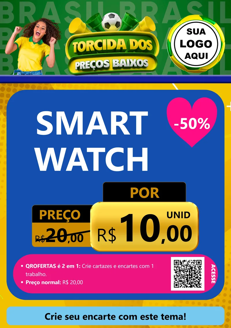 Modelo de Cartaz para Cartaz A4 Vertical com o tema Torcida dos Preços Baixos para Informática