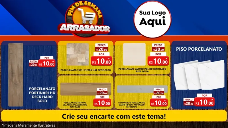 Modelo de TV para TV Horizontal com o tema Fim De Semana Arrasador para Pisos e revestimentos