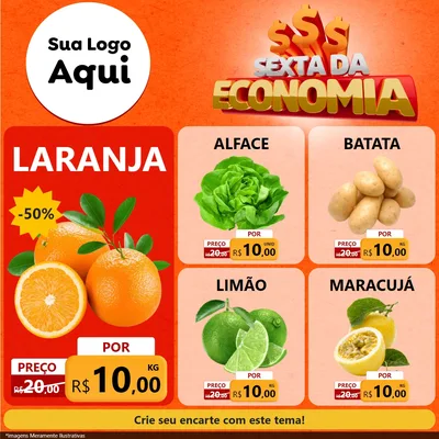 Modelo de Rede Social para Feed Facebook com o tema Sexta da Economia para Hortifrúti