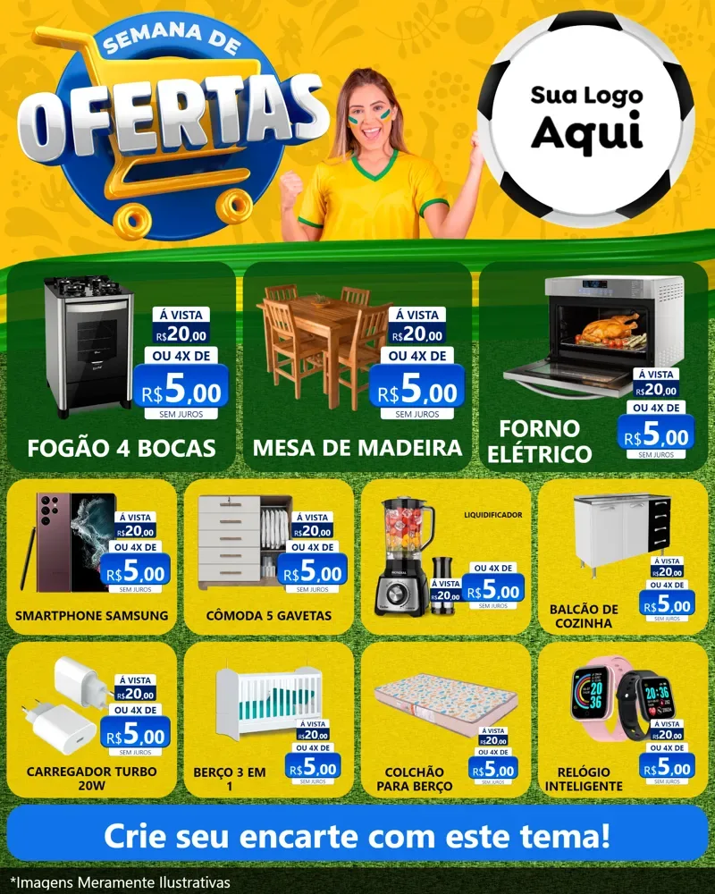 Modelo de Rede Social para Feed Instagram com o tema Semana de Ofertas - Copa para Móveis e Eletro