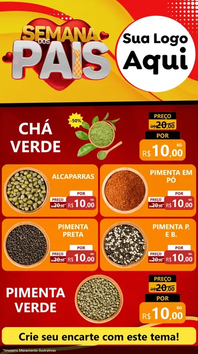 Modelo de TV para TV Vertical com o tema Semana Dos Pais para Produtos Naturais