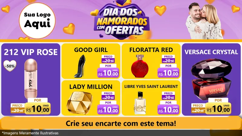Modelo de TV para TV Horizontal com o tema Dia Dos Namorados Com Ofertas para Perfumes