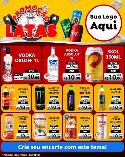 Modelo de Rede Social para Feed Instagram com o tema Promoção nas Latas para Distribuidora de bebidas