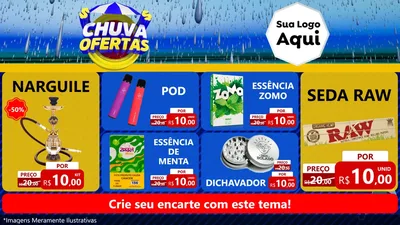 Modelo de TV para TV Horizontal com o tema Chuva de Ofertas para Tabacaria