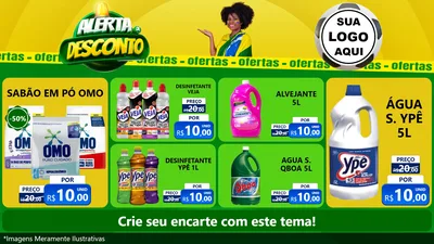 Modelo de TV para TV Horizontal com o tema Alerta de Desconto para Produtos de Limpeza