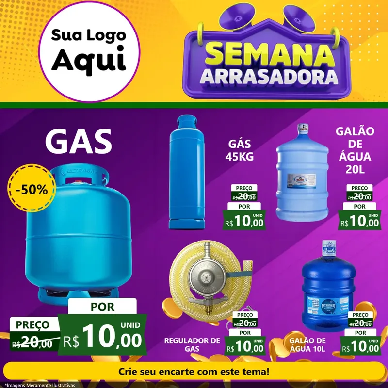 Modelo de Rede Social para Feed Facebook com o tema Semana Arrasadora para Água e gás