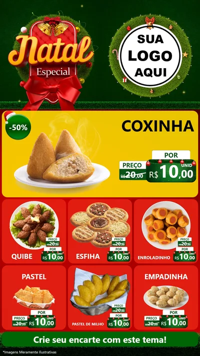 Modelo de Rede Social para Stories com o tema Natal Especial para Salgadaria