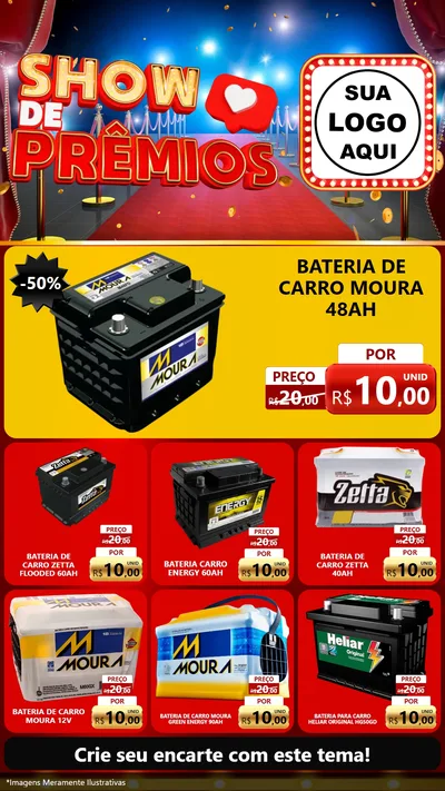 Modelo de Rede Social para Stories com o tema Show de Prêmios para Baterias Elétricas