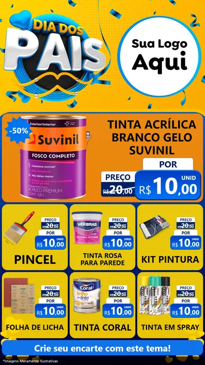 Modelo de Rede Social para Stories com o tema Dia dos Pais para Tintas e Ferramentas