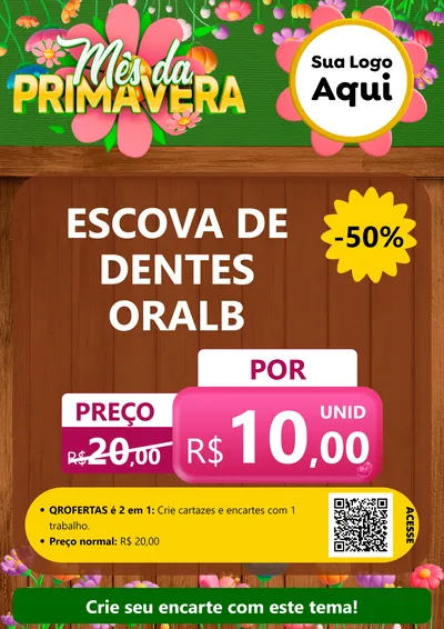 Modelo de Cartaz para Cartaz A4 Vertical com o tema Mês da Primavera para Higiene Pessoal