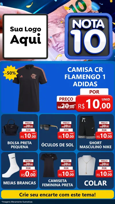 Modelo de Rede Social para Stories com o tema Nota 10 para Roupas e acessórios