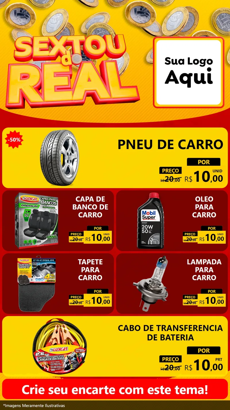 Modelo de TV para TV Vertical com o tema Sextou do Real para Auto peças