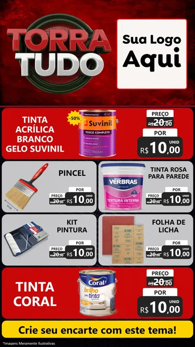 Modelo de TV para TV Vertical com o tema Torra Tudo para Tintas e Ferramentas