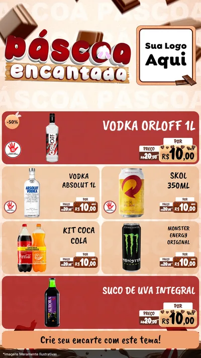 Modelo de TV para TV Vertical com o tema Páscoa Encantada para Distribuidora de bebidas