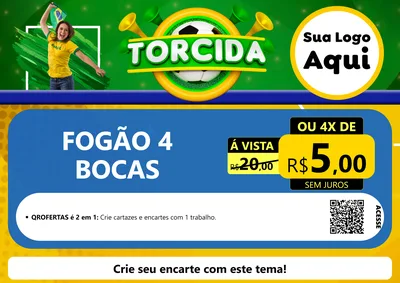 Modelo de Cartaz para Cartaz A4 Horizontal com o tema Torcida para Móveis e Eletro
