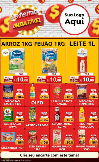 Modelo de Encarte para Encarte Grande com o tema Setembro Imbatível para Supermercado