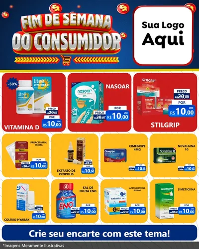 Modelo de Rede Social para Feed Instagram com o tema Fim de Semana do Consumidor para Farmácia