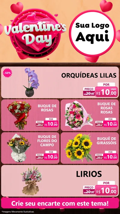 Modelo de TV para TV Vertical com o tema Valentine's Day para Floricultura e jardim