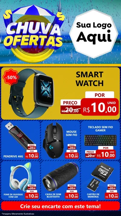 Modelo de Rede Social para Stories com o tema Chuva de Ofertas para Informática
