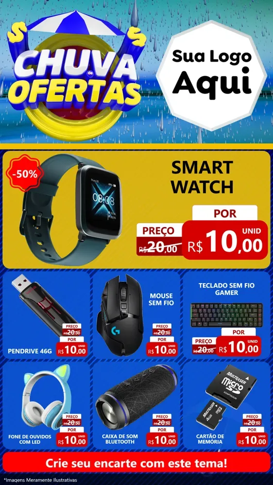 Modelo de Rede Social para Stories com o tema Chuva de Ofertas para Informática