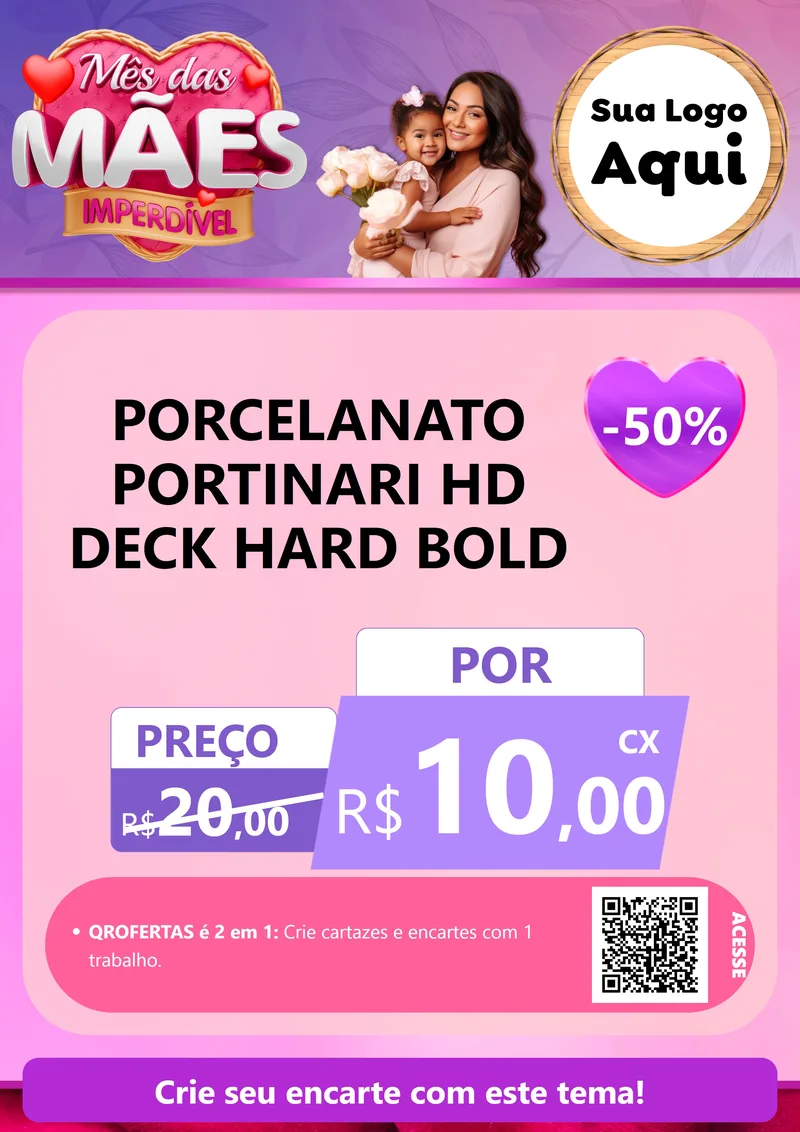 Modelo de Cartaz para Cartaz A4 Vertical com o tema Mês das Mães Imperdível para Pisos e revestimentos