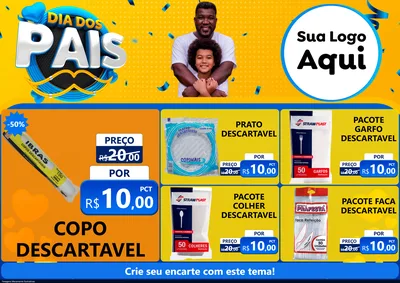 Modelo de Encarte para Encarte A4 Horizontal com o tema Dia dos Pais para Embalagens