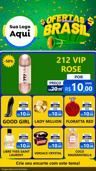 Modelo de Rede Social para Stories com o tema Ofertas Semana do Brasil para Perfumes
