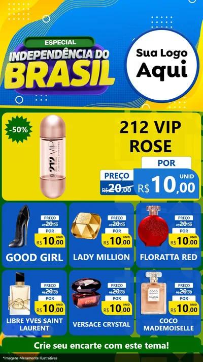 Modelo de Rede Social para Stories com o tema Especial Independência do Brasil para Perfumes