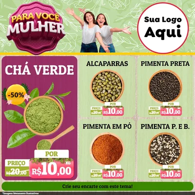 Modelo de Rede Social para Feed Facebook com o tema Para Você Mulher para Produtos Naturais