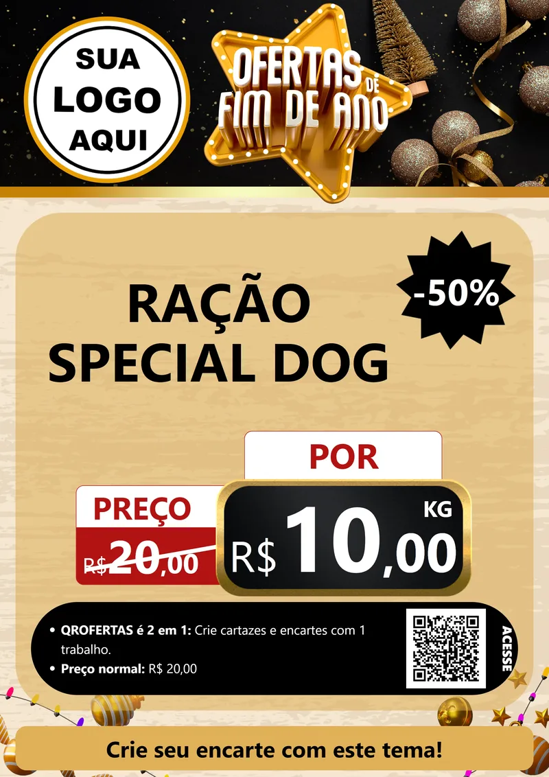 Modelo de Cartaz para Cartaz A4 Vertical com o tema Ofertas de Fim de Ano para Pet Shop