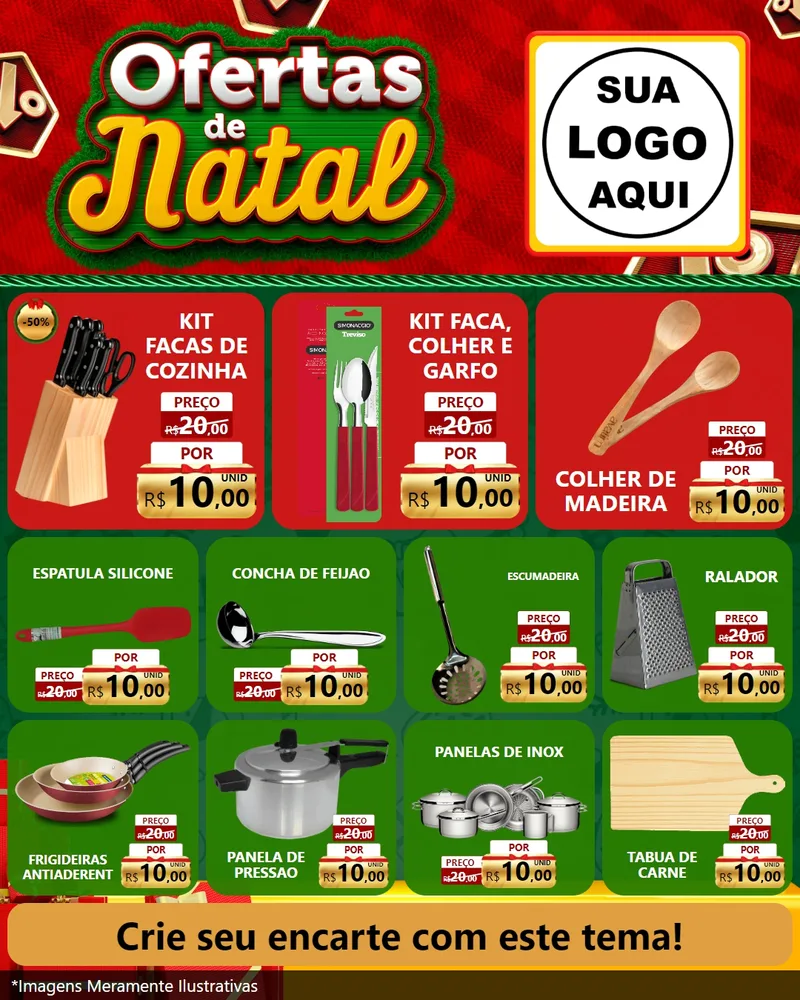 Modelo de Rede Social para Feed Instagram com o tema Ofertas de Natal para Utilidades Domésticas