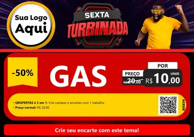 Modelo de Cartaz para Cartaz A4 Horizontal com o tema Sexta Turbinada para Água e gás