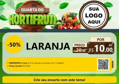 Modelo de Cartaz para Cartaz A4 Horizontal com o tema Quarta do Hortifruti para Hortifrúti