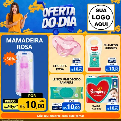 Modelo de Rede Social para Feed Facebook com o tema Oferta do Dia para Bebês