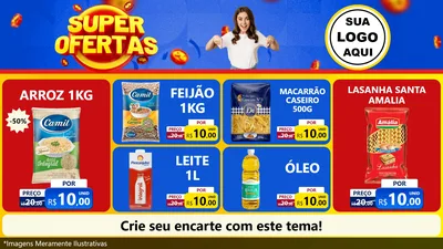 Modelo de TV para TV Horizontal com o tema Super Ofertas para Supermercado