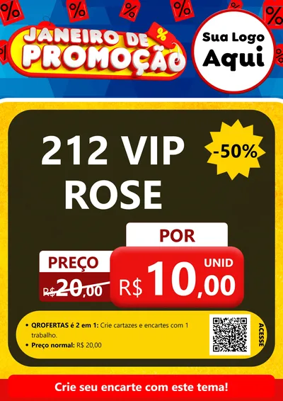 Modelo de Cartaz para Cartaz A4 Vertical com o tema Janeiro de Promoção para Perfumes