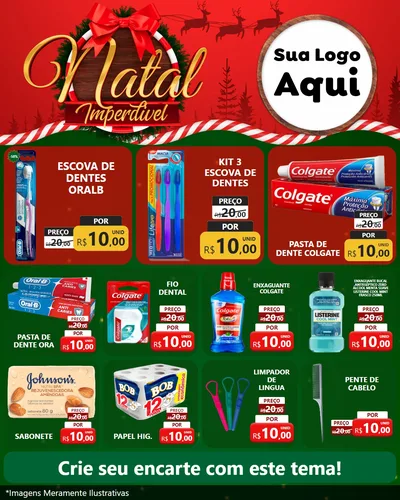Modelo de Rede Social para Feed Instagram com o tema Natal Imperdível para Higiene Pessoal