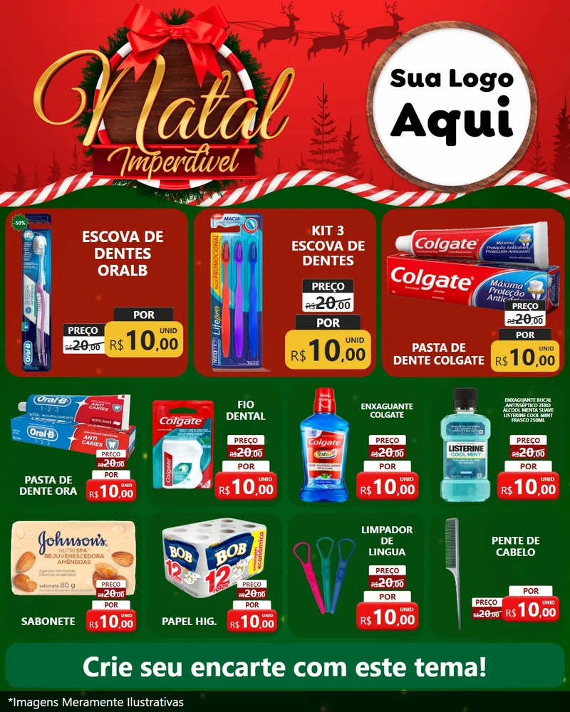 Modelo de Rede Social para Feed Instagram com o tema Natal Imperdível para Higiene Pessoal