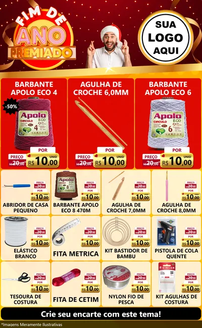 Modelo de Encarte para Encarte Grande com o tema Fim de Ano Premiado para Armarinho e Aviamentos