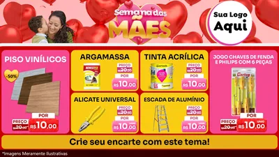 Modelo de TV para TV Horizontal com o tema Semana Das Mães para Material para Construção